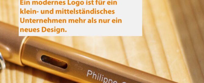 Füller mit Gravur Philippe Consulting, Instagram-Beitrag zum Thema Logo-Redesign