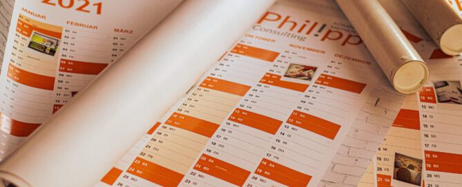 Jahreskalender von Philippe Consulting in Orange